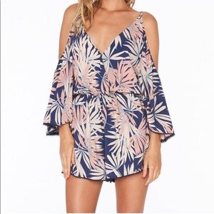 L*Space Polynesian Palm Soho Romper Size Small